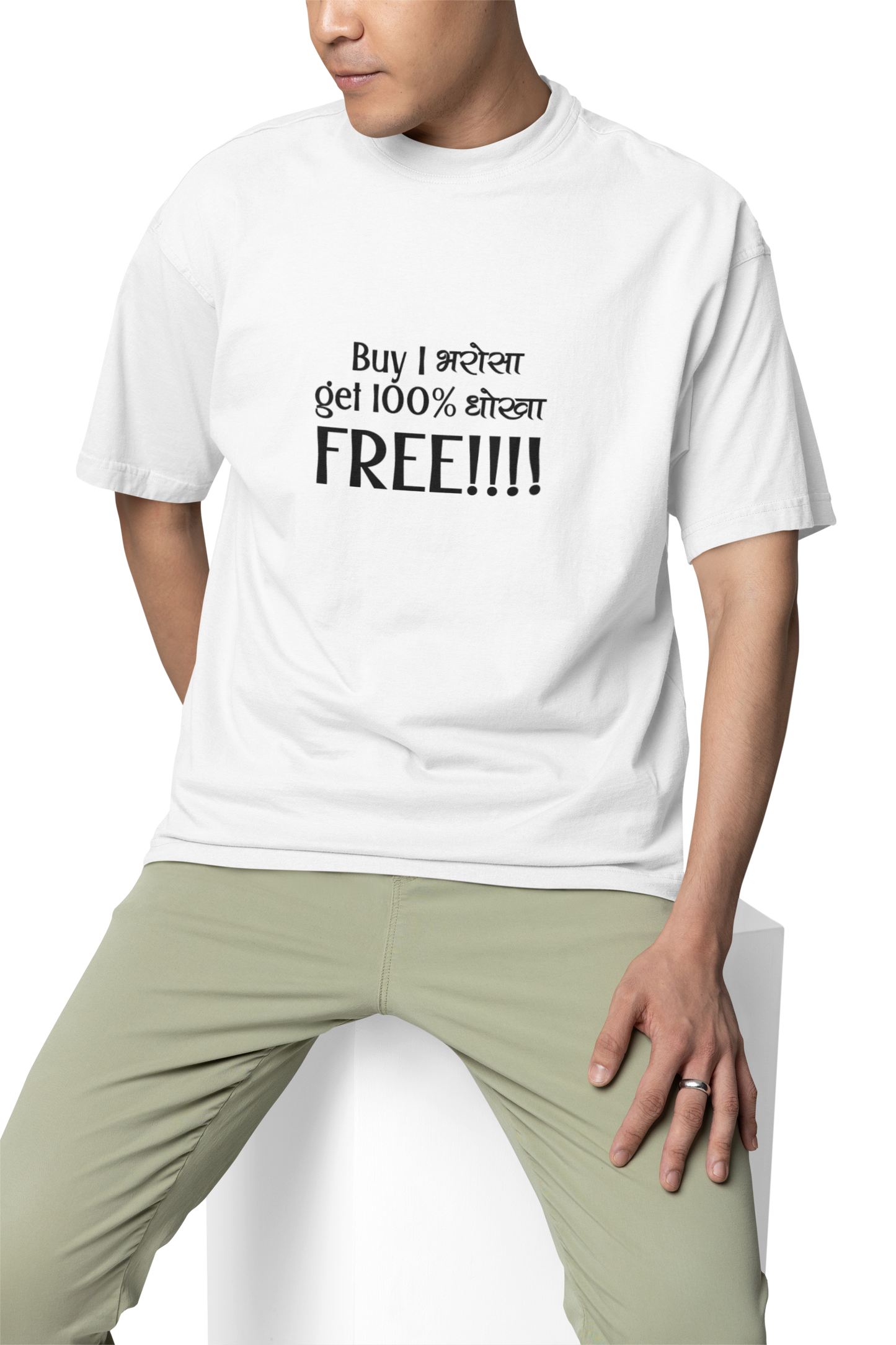 Buy 1 Bharosa Get 100% Dhoka FREE  | Quirky | Creative Printed T-Shirts