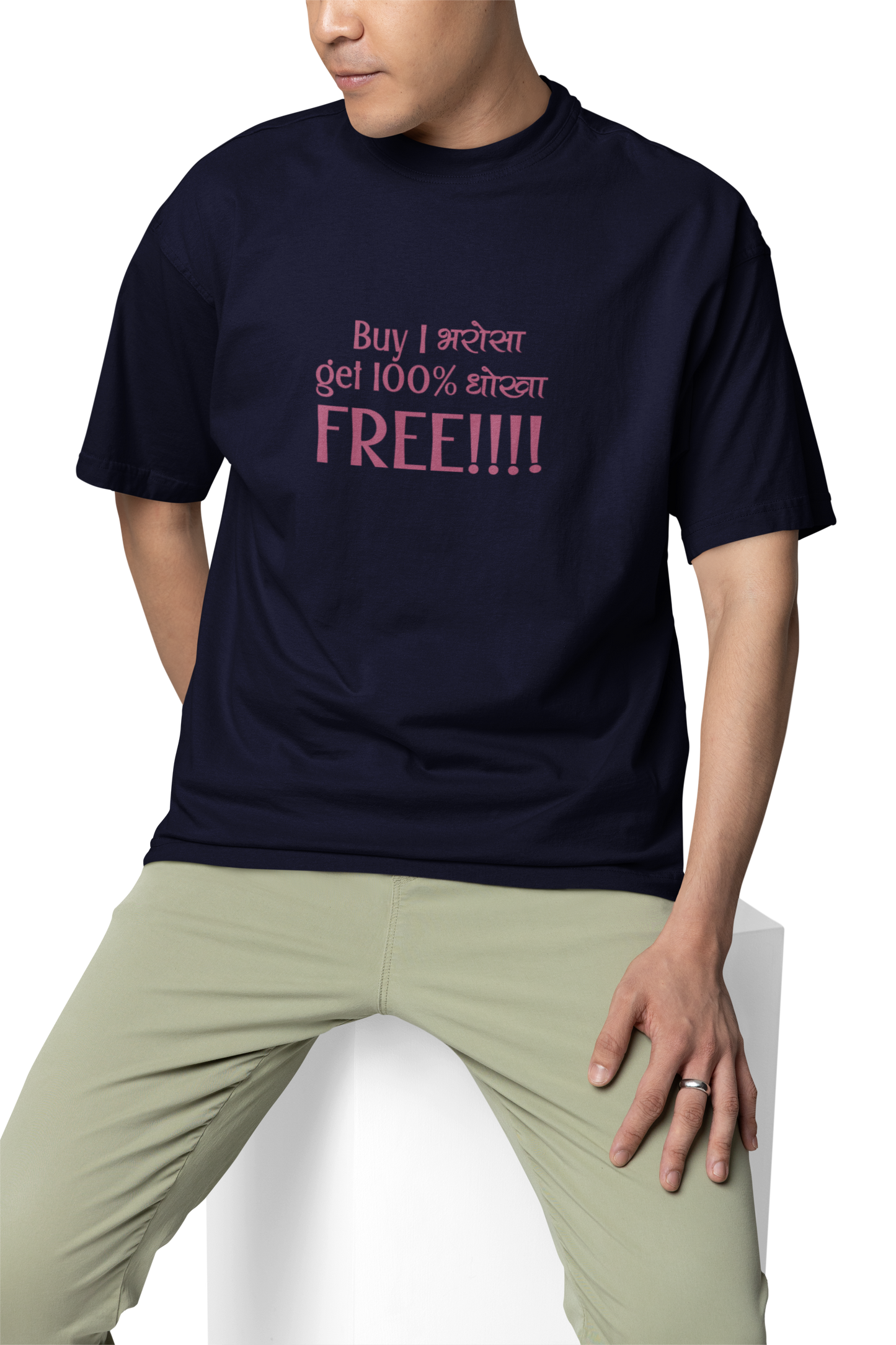 Buy 1 Bharosa Get 100% Dhoka FREE  | Quirky | Creative Printed T-Shirts