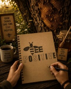  "Bee Positive" T-shirt Bee Positive T-Shirt | Motivational Graphic Tees | Uplifting Printed T-Shirts