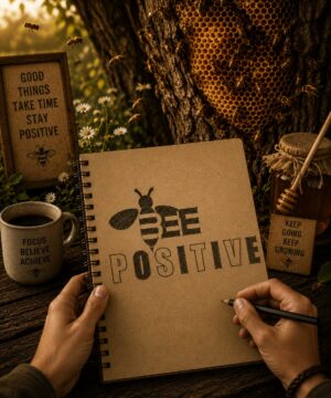 "Bee Positive" T-shirt Bee Positive T-Shirt | Motivational Graphic Tees | Uplifting Printed T-Shirts