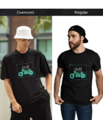 Oversized Bike Rider T Shirt for Men and Women – Black Cotton Tee