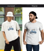 Night Rider Graphic Bike Rider T Shirt in Bio-Washed Cotton for men in white