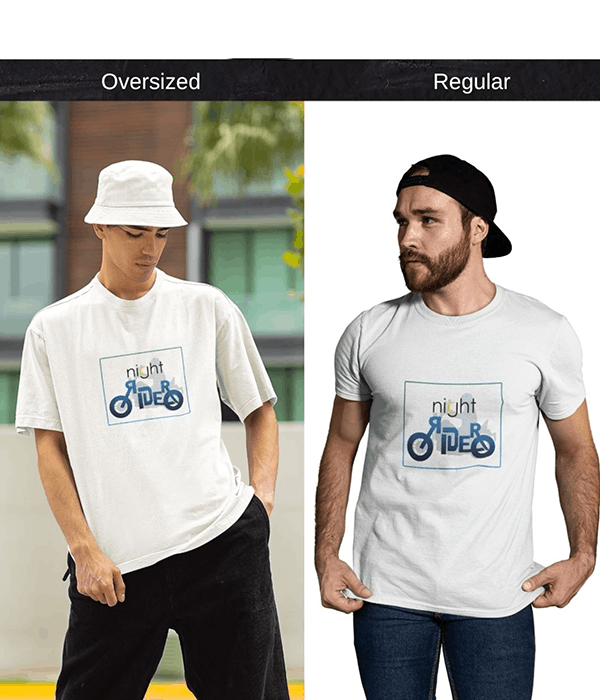 Night Rider Graphic Bike Rider T Shirt in Bio-Washed Cotton for men in white