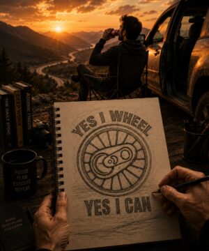 Yes I Wheel, Yes I Can T-shirt – Ride with Confidence & Positive Vibes