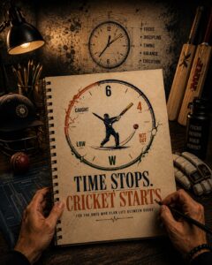 Time Stops. Cricket Starts. – The Ultimate Cricket Lover T-Shirt