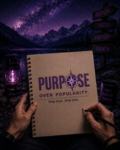 Purpose Over Popularity Typography Graphic T-Shirt – Stay True. Stay You.