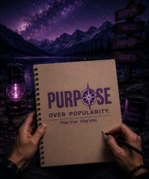 Purpose Over Popularity Typography Graphic T-Shirt – Stay True. Stay You.