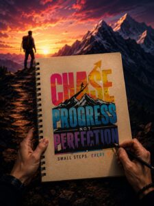 Chase Progress, Not Perfection – Motivational Graphic T-Shirt