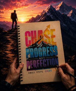 Chase Progress, Not Perfection – Motivational Graphic T-Shirt
